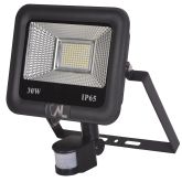 30W LED Floodlight with PIR sensor (>145 LM/watt)