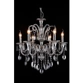 Victorian Pendant 6 Arm Chandelier (Silver/Black) - CHR037A