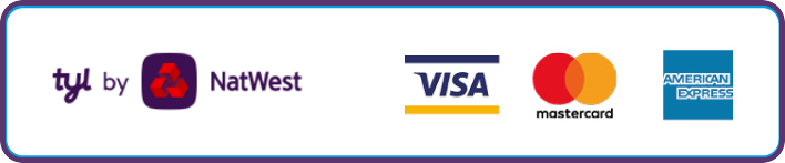 Secure payments by Tyl by NatWest, Visa, Mastercard and American Express